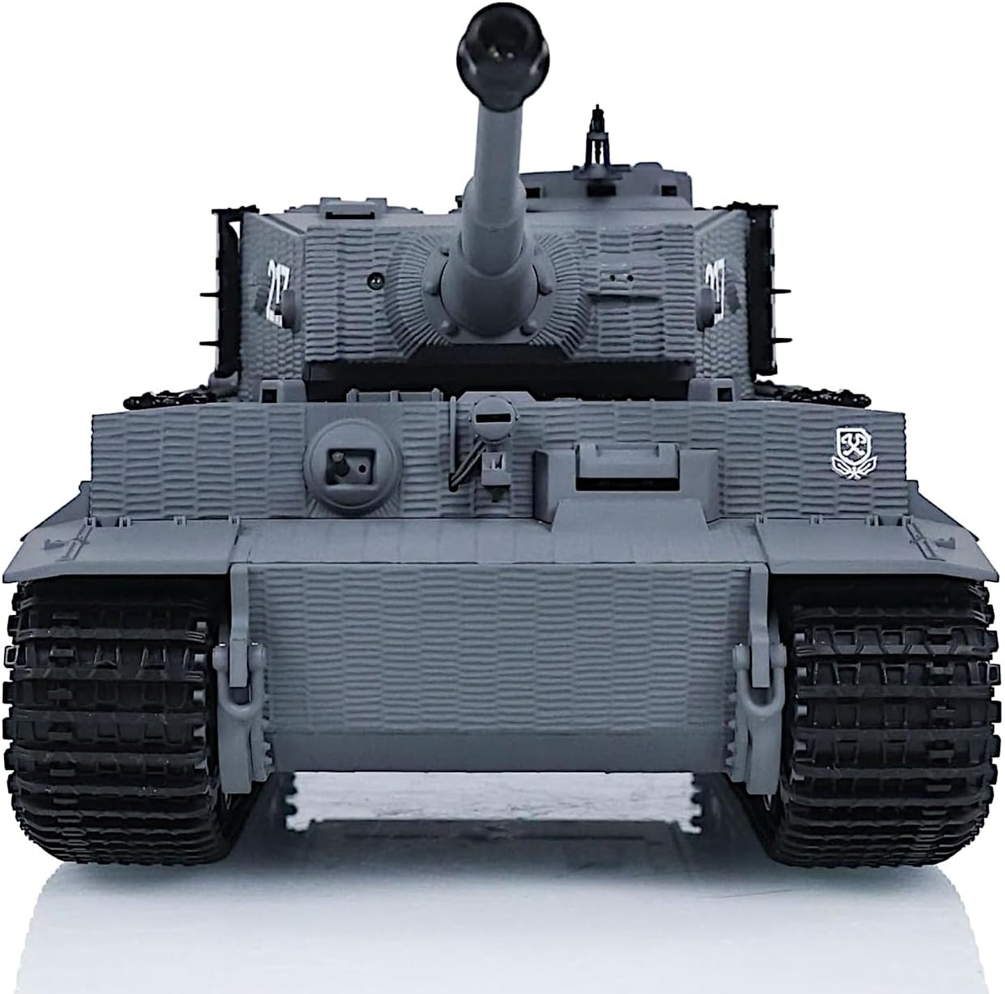 German Tiger I Heavy Tank, 1/24 Infrared IR Combat Panzer RTR 2.4Ghz RC Armored Vehicle, Taigen 3841-11-M Standard Paintless Middle Version, Sound Light Recoil WWII Military Model, Gray