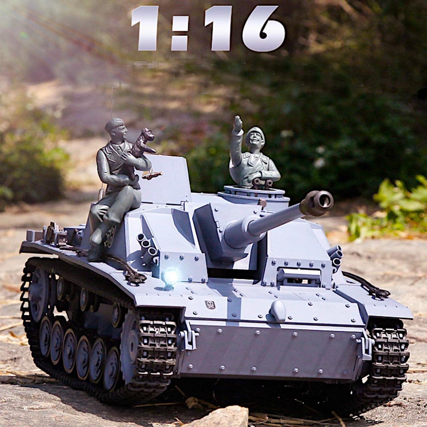 StuG.III Ausf.G German Tank Destroyer, 1/16 RTR RC Assault Gun F8 Panzer, HengLong 3868 S Edition P Version, Airsoft Battle Infrared Combat, Smoke Sound Light Recoil, WWII Military Model