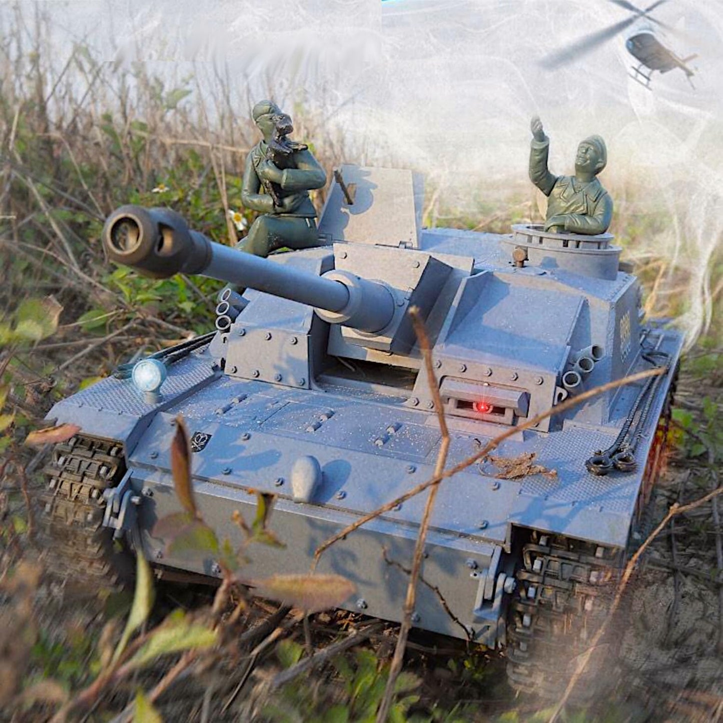 StuG.III Ausf.G German Tank Destroyer, 1/16 RTR RC Assault Gun F8 Panzer, HengLong 3868 S Edition P Version, Airsoft Battle Infrared Combat, Smoke Sound Light Recoil, WWII Military Model