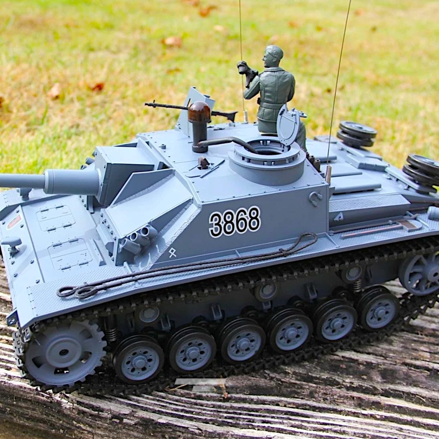 StuG.III Ausf.G German Tank Destroyer, 1/16 RTR RC Assault Gun F8 Panzer, HengLong 3868 S Edition P Version, Airsoft Battle Infrared Combat, Smoke Sound Light Recoil, WWII Military Model