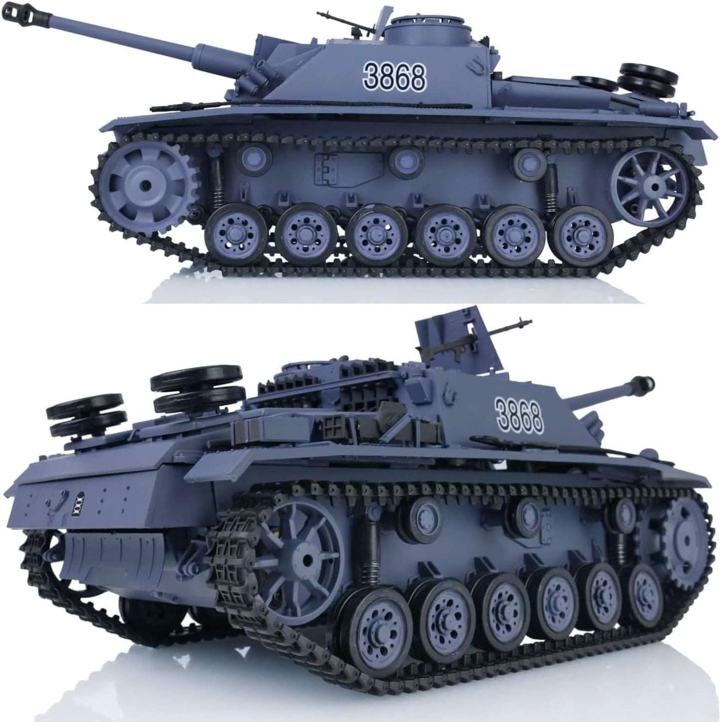 StuG.III Ausf.G German Tank Destroyer, 1/16 RTR RC Assault Gun F8 Panzer, HengLong 3868 S Edition P Version, Airsoft Battle Infrared Combat, Smoke Sound Light Recoil, WWII Military Model