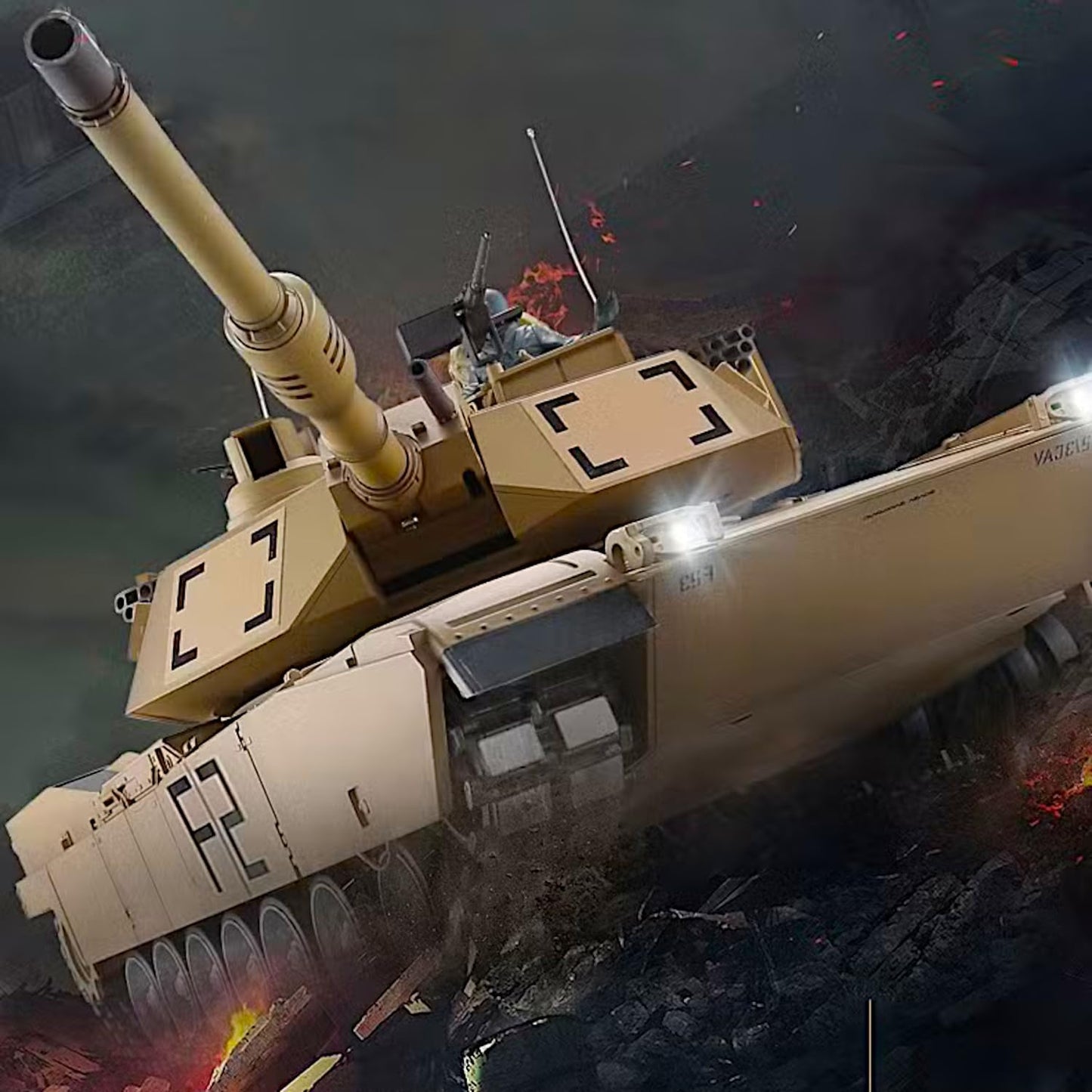 Abrams M1A2 US Tank, 1/16 RC Military Model, Heng Long 3918 PRO Edition Upgrade Steel Gear Track Suspension Sprocket Idler Road Wheel, Airsoft Infrared Combat, Smoke Sound Light Recoil