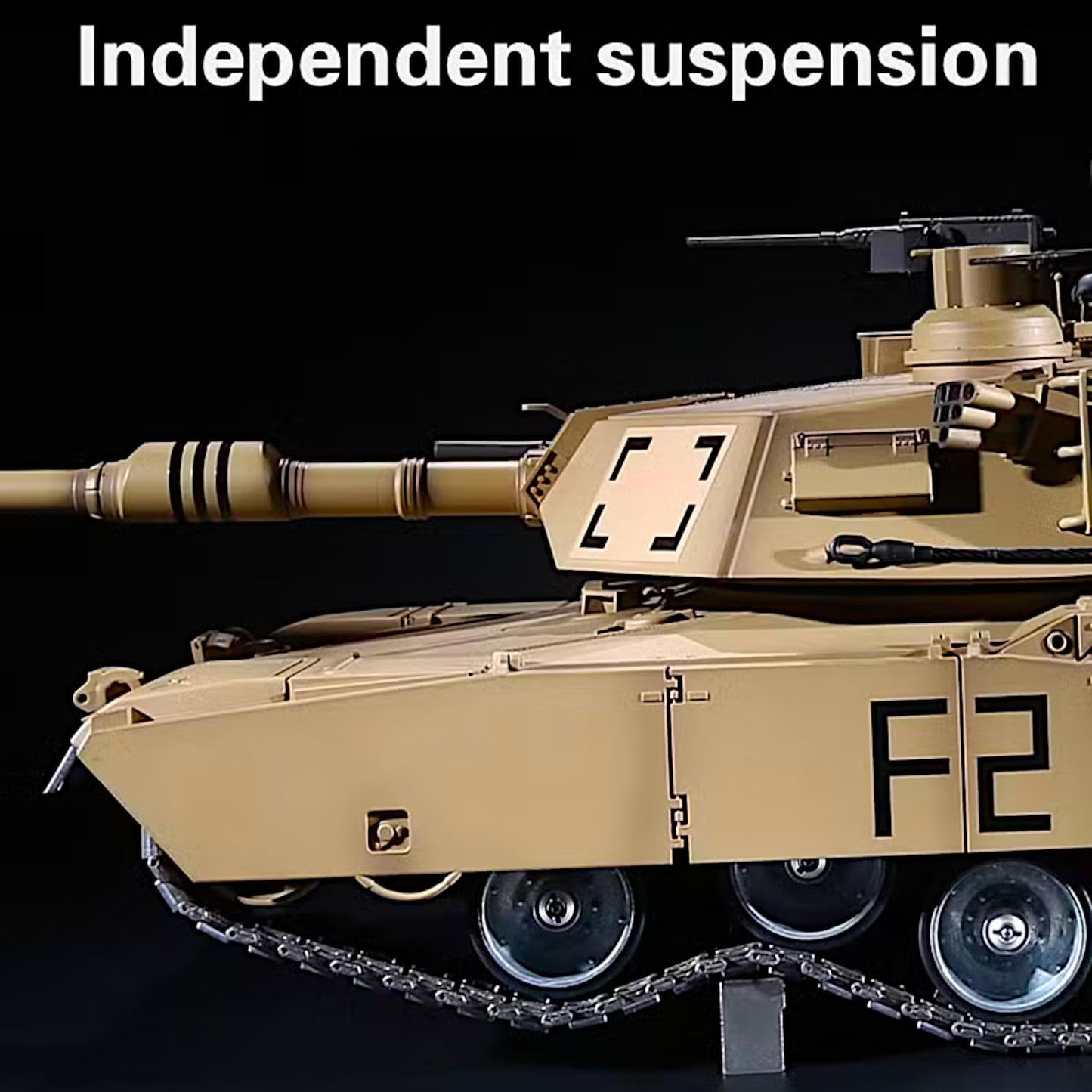 Abrams M1A2 US Tank, 1/16 RC Military Model, Heng Long 3918 PRO Edition Upgrade Steel Gear Track Suspension Sprocket Idler Road Wheel, Airsoft Infrared Combat, Smoke Sound Light Recoil