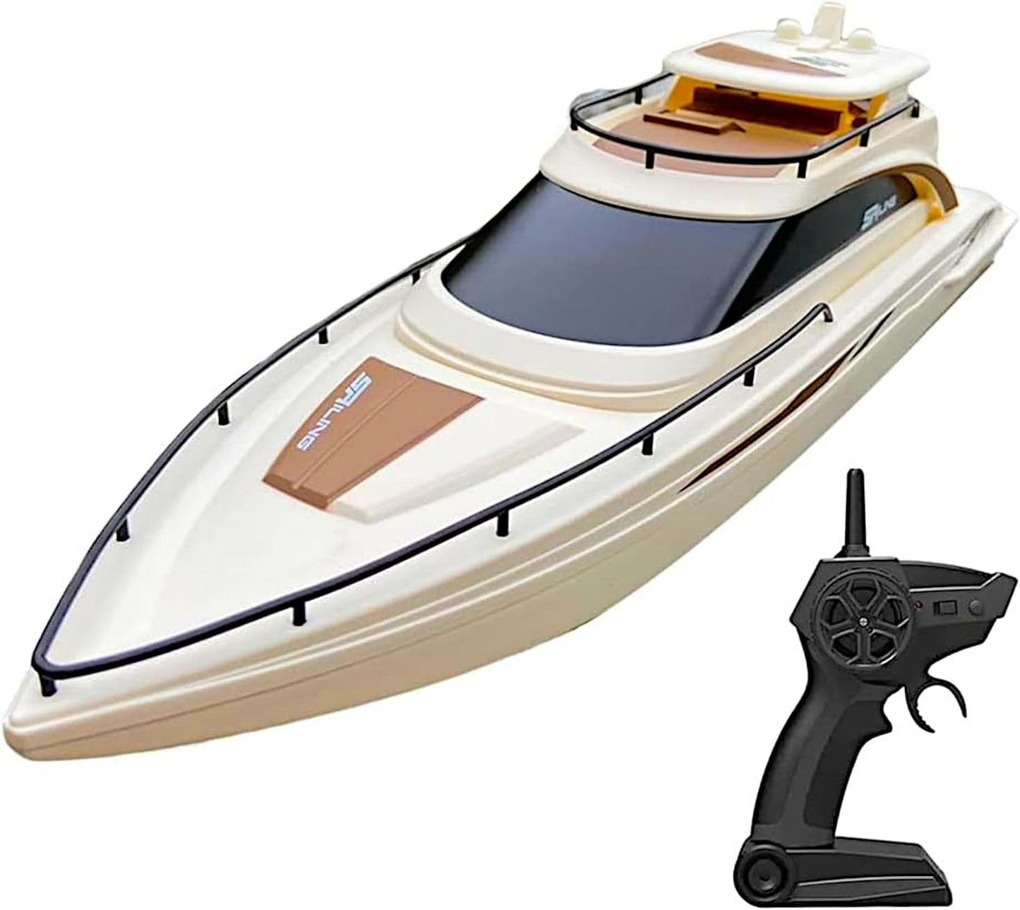 Luxury Modern Yacht, 1/28 RC Boat, 2.4Ghz Radio Remote Control 15” Sailing Cruise, Pool Lake Pond Dual Motors 15kmph Speed Ship, Deluxe Gifts Adults Water Fun Voyage