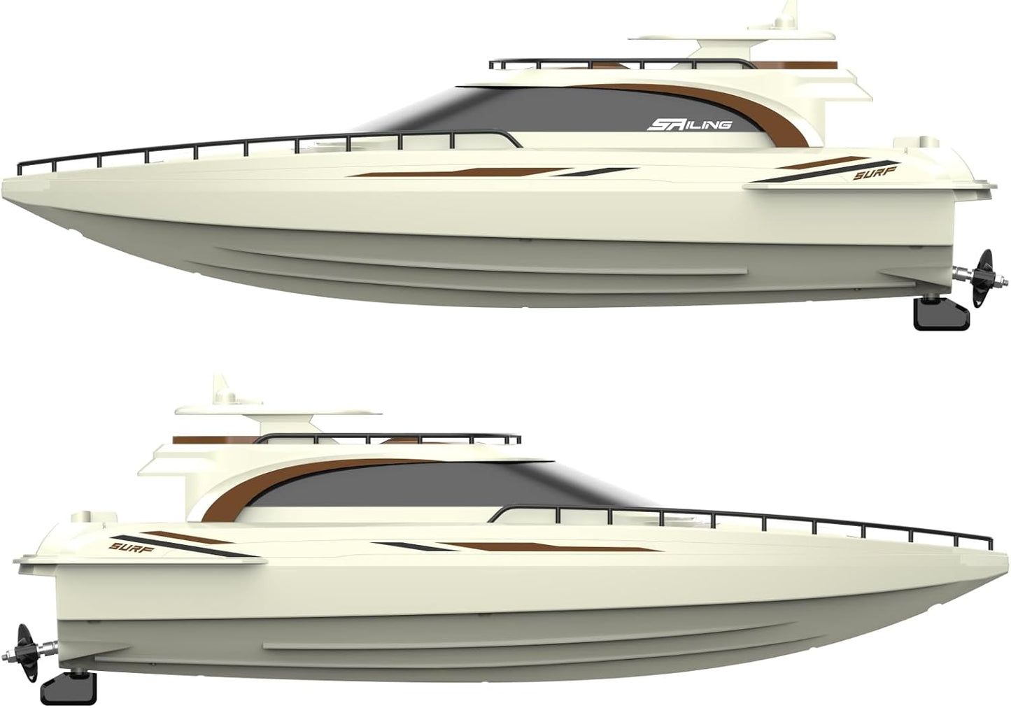 Luxury Modern Yacht, 1/28 RC Boat, 2.4Ghz Radio Remote Control 15” Sailing Cruise, Pool Lake Pond Dual Motors 15kmph Speed Ship, Deluxe Gifts Adults Water Fun Voyage