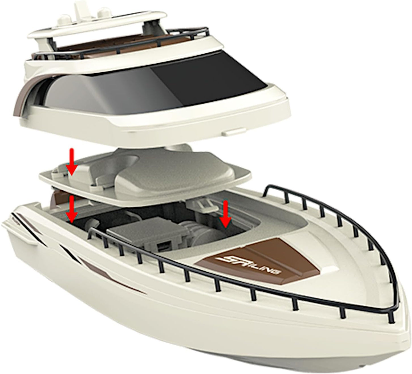 Luxury Modern Yacht, 1/28 RC Boat, 2.4Ghz Radio Remote Control 15” Sailing Cruise, Pool Lake Pond Dual Motors 15kmph Speed Ship, Deluxe Gifts Adults Water Fun Voyage