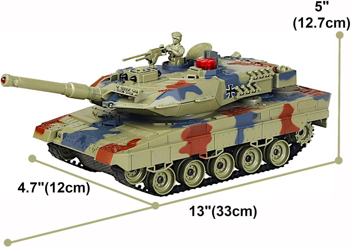 2-set IR-Combat Tanks, US M1A2 Abrams vs. German Leopard 2A6, 1/24 RC Armored Fighting Vehicle, 2.4Ghz Infrared-battle Demo-Play, Smoke Sound Light Recoil Toy, Kids Gift Army MBT Military Model