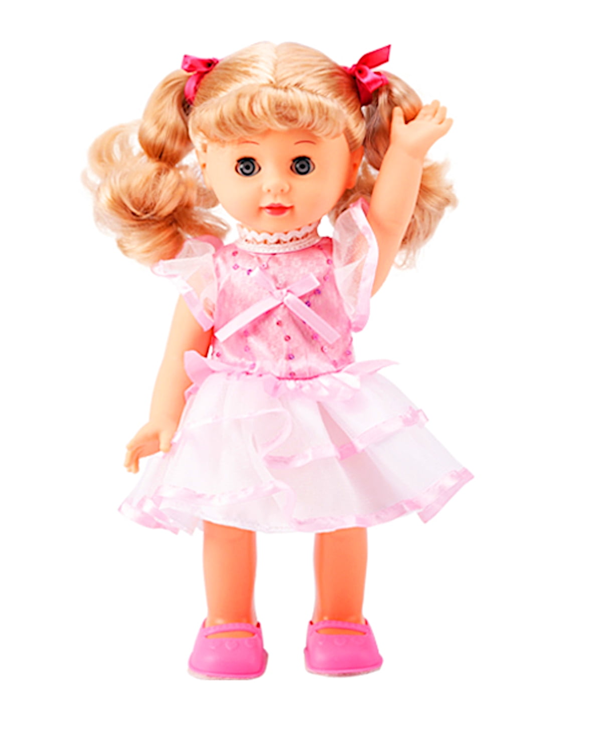 POCO DIVO Princess Walking Doll 12" Interactive Vinyl Toy Baby Sonic Control Cuddly Girl Singing Talking Blonde Fashion Beauty with Blinking Eyes