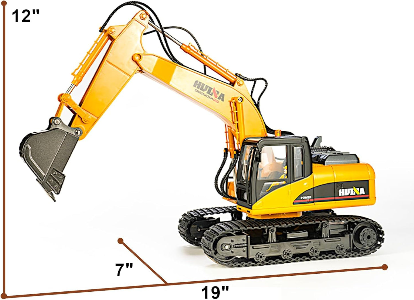 21CH Alloy RC Track Excavator 1/14, Steam Crawler Metal Bucket Construction Vehicle Model, Smoke Sound Lights, 2.4G Radio Control Truck Toy, Demo Play Civil Engine, Kid Boy Gift Adult Hobby