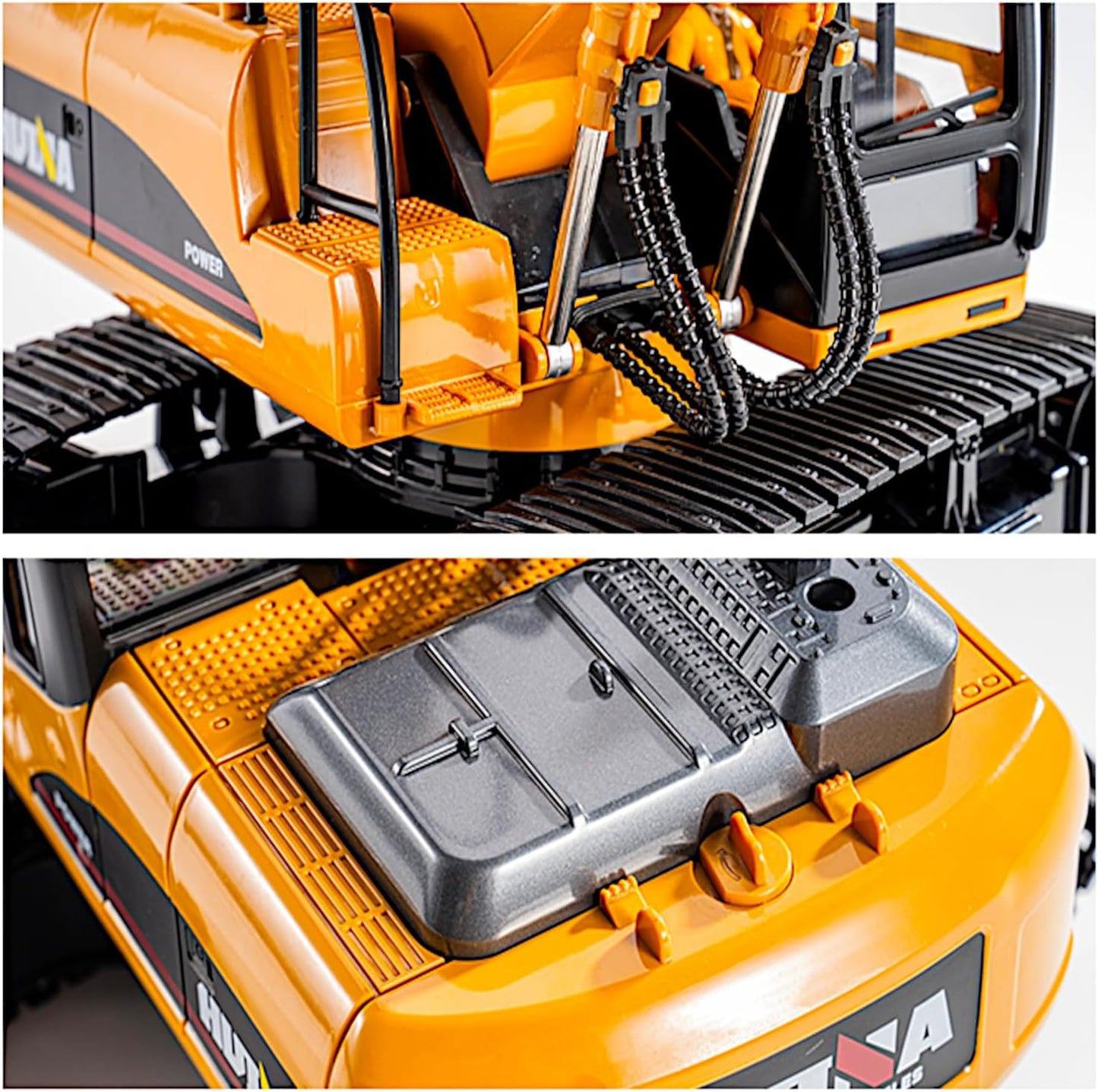 21CH Alloy RC Track Excavator 1/14, Steam Crawler Metal Bucket Construction Vehicle Model, Smoke Sound Lights, 2.4G Radio Control Truck Toy, Demo Play Civil Engine, Kid Boy Gift Adult Hobby