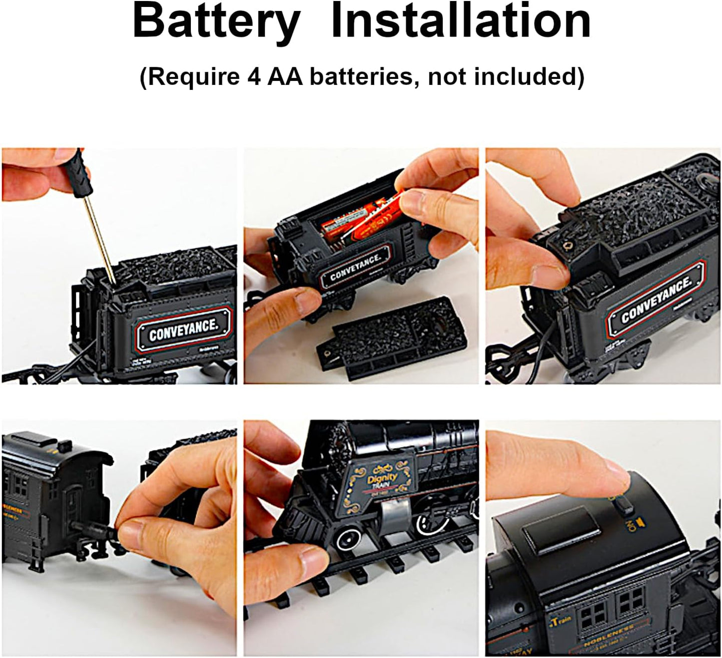 Metal Classic Train Set, Christmas Tree Decoration Electric Railway Track Toy, Alloy Steam Locomotive Cargo Carriage, Smoke Sound Light Effect, Kids Boys Girls Gifts Adult Collection Model