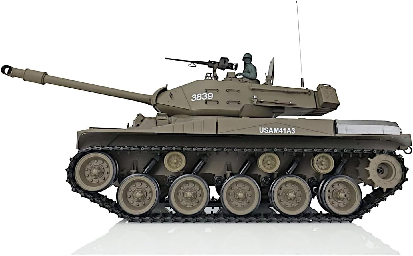 Walker Bulldog M41A3 US Tank, 1/16 Scale RTR RC Military Vehicle, Heng Long 3839 S Edition Upgrade Steel Gearbox, Airsoft BB Battle Infrared IR Combat, Smoke Sound Light Recoil Model