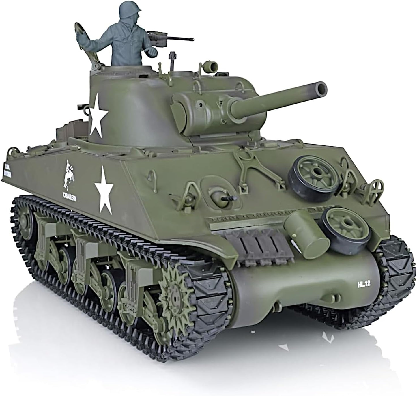 Sherman M4A3 US Medium Tank, 1/16 Scale RTR RC Military Vehicle, Heng Long 3898 Standard Edition P Version, Airsoft BB Battle Infrared IR Fight, Simulate Smoke Sound Light Recoil Model