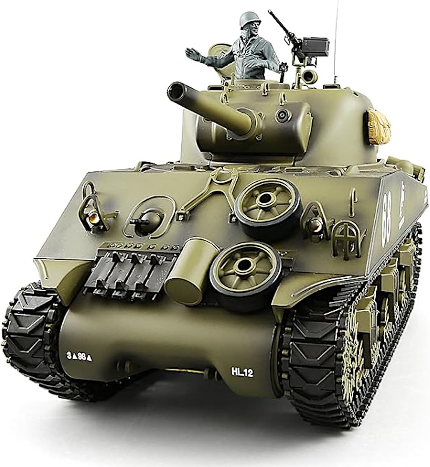 Sherman M4A3 US Medium Tank, 1/16 Scale RTR RC Military Vehicle, Heng Long 3898 Standard Edition P Version, Airsoft BB Battle Infrared IR Fight, Simulate Smoke Sound Light Recoil Model