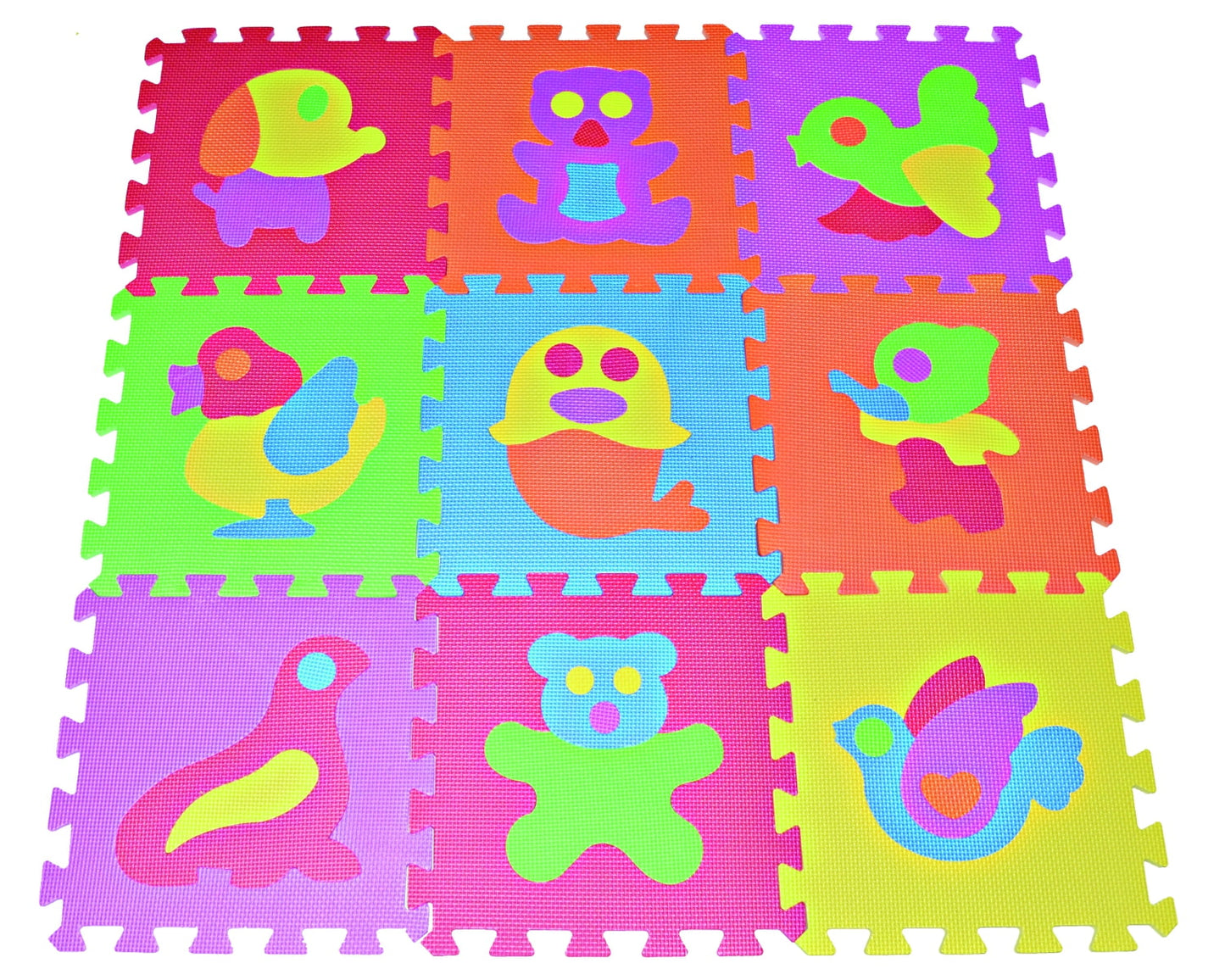 POCO DIVO Zoo Puzzle Play Mat 9-tile Color EVA Foam Kids Protection Floor