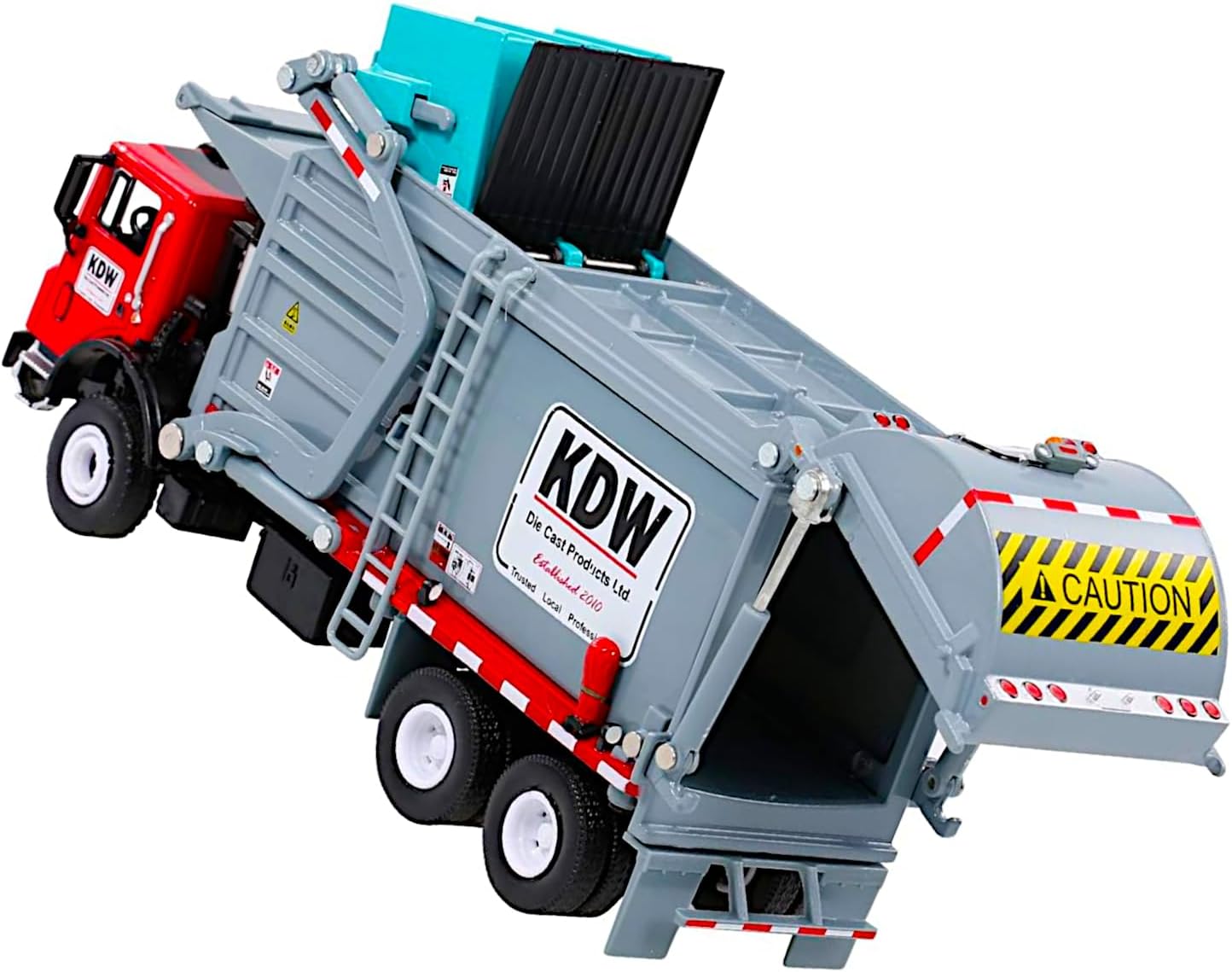 Diecast 1/24 Garbage Truck, Metal Trash Vehicle Material Transporter, Heavy Alloy Waste Recycle Dumpster Car, Action Toy Education Scale Model, Kids Boy Girl STEM Gift Adult Collection, Grey
