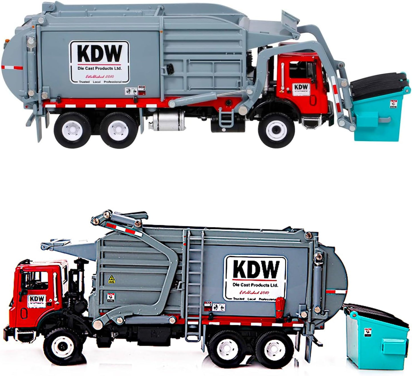 Diecast 1/24 Garbage Truck, Metal Trash Vehicle Material Transporter, Heavy Alloy Waste Recycle Dumpster Car, Action Toy Education Scale Model, Kids Boy Girl STEM Gift Adult Collection, Grey