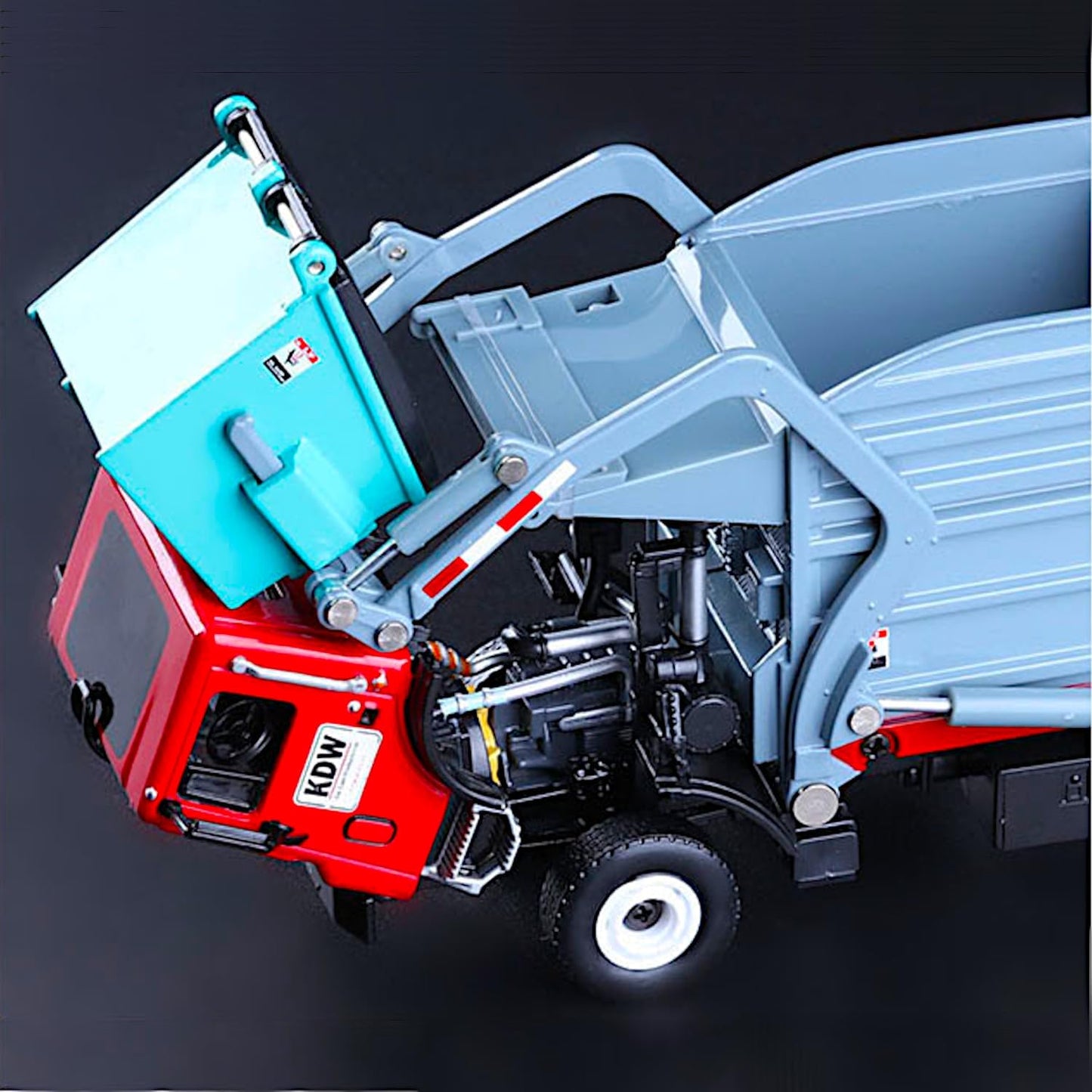 Diecast 1/24 Garbage Truck, Metal Trash Vehicle Material Transporter, Heavy Alloy Waste Recycle Dumpster Car, Action Toy Education Scale Model, Kids Boy Girl STEM Gift Adult Collection, Grey