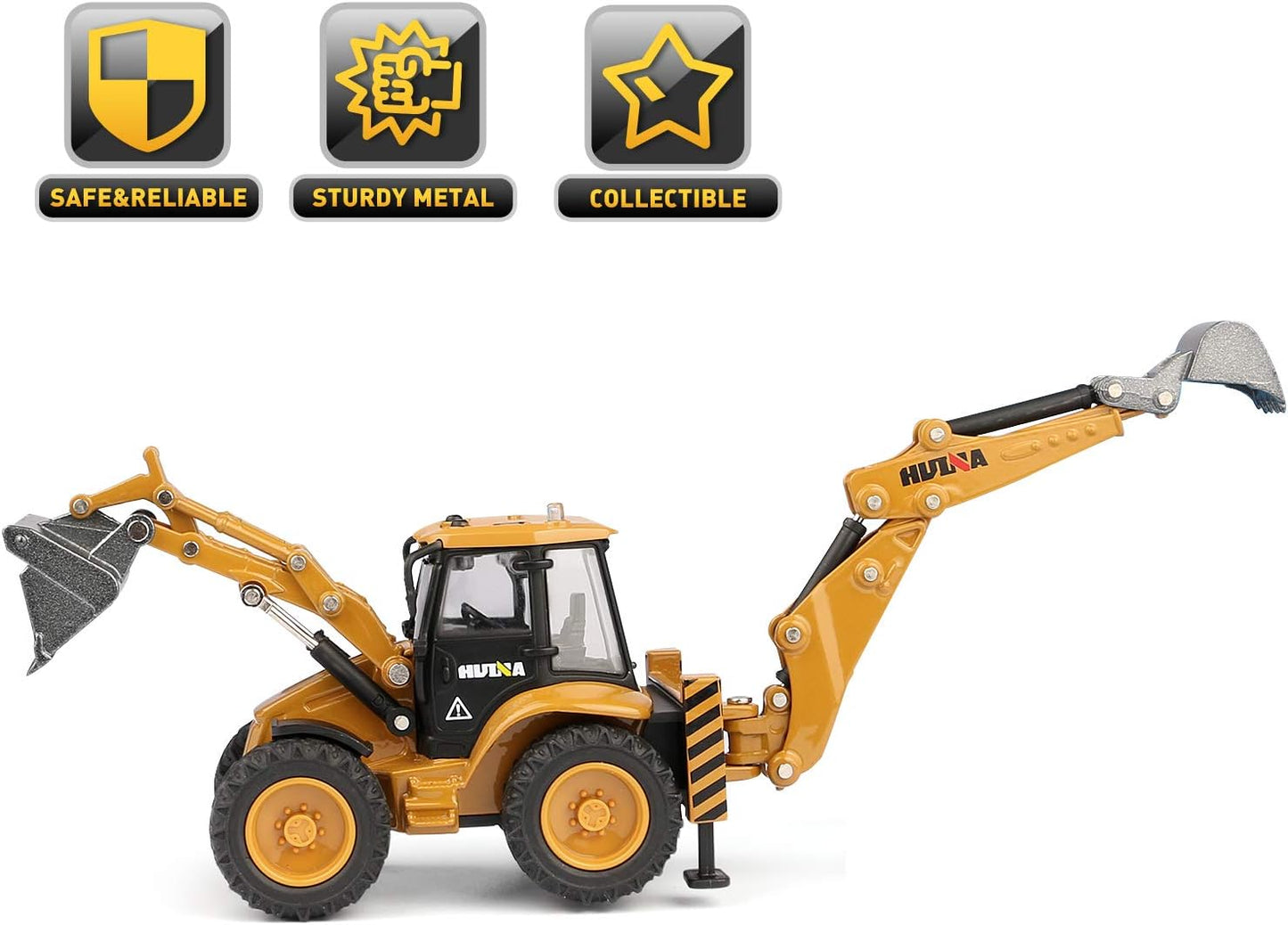 Diecast 1/50 Backhoe Loader, Metal Bucket Excavator, Alloy Bulldozer Tractor, Action Toy Scale Wheel Engineering Construction Truck Model, Kids Boys STEM Gift Adult Vehicle Collection