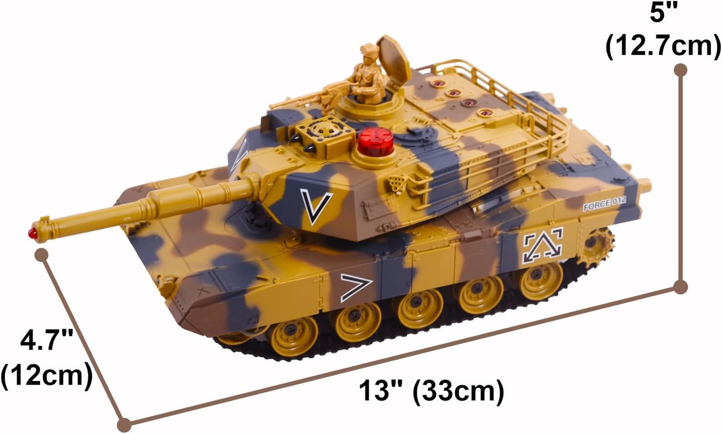 US Army M1A2 Abrams Main Battle Tank, 1/24 RTR RC Armored Fighting Vehicle, 2.4Ghz Infrared-Combat Demo-Play, Smoke Sound Light Recoil Toy, Kids Gift Adult MBT Military Model, Desert Camo