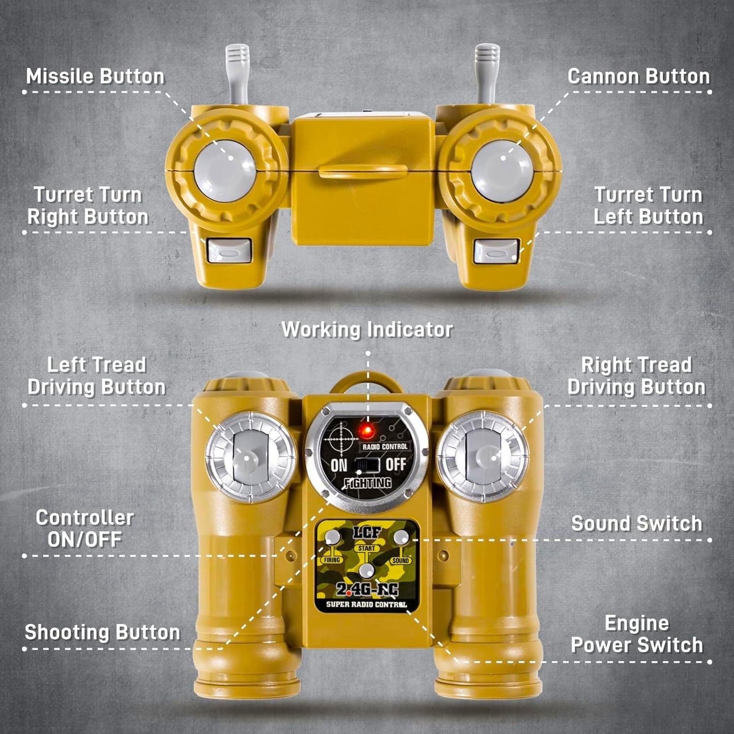 US Army M1A2 Abrams Main Battle Tank, 1/24 RTR RC Armored Fighting Vehicle, 2.4Ghz Infrared-Combat Demo-Play, Smoke Sound Light Recoil Toy, Kids Gift Adult MBT Military Model, Desert Camo