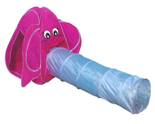 POCO DIVO Long Nose Elephant Tent 2pc Children Play Tunnel Pop-up Toy Dome Kids Animal Discovery