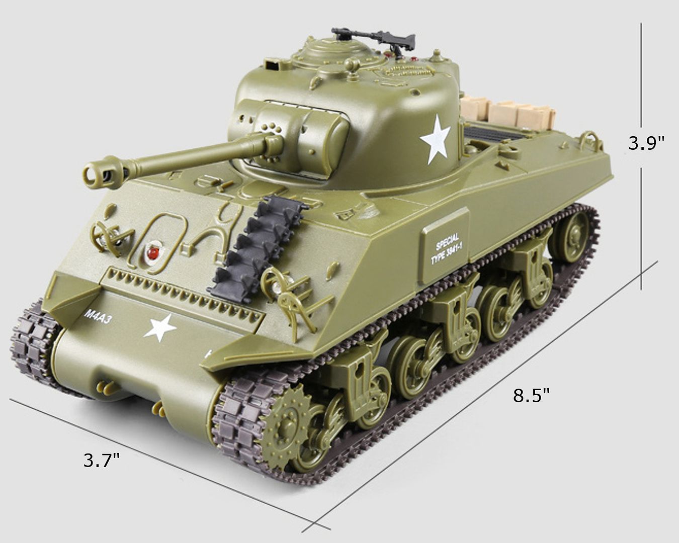 Remote Control 2.4Ghz 1/30 Scale US M4A3 Sherman RC Infrared Battle Tank w/Sound and Lights RC RTR