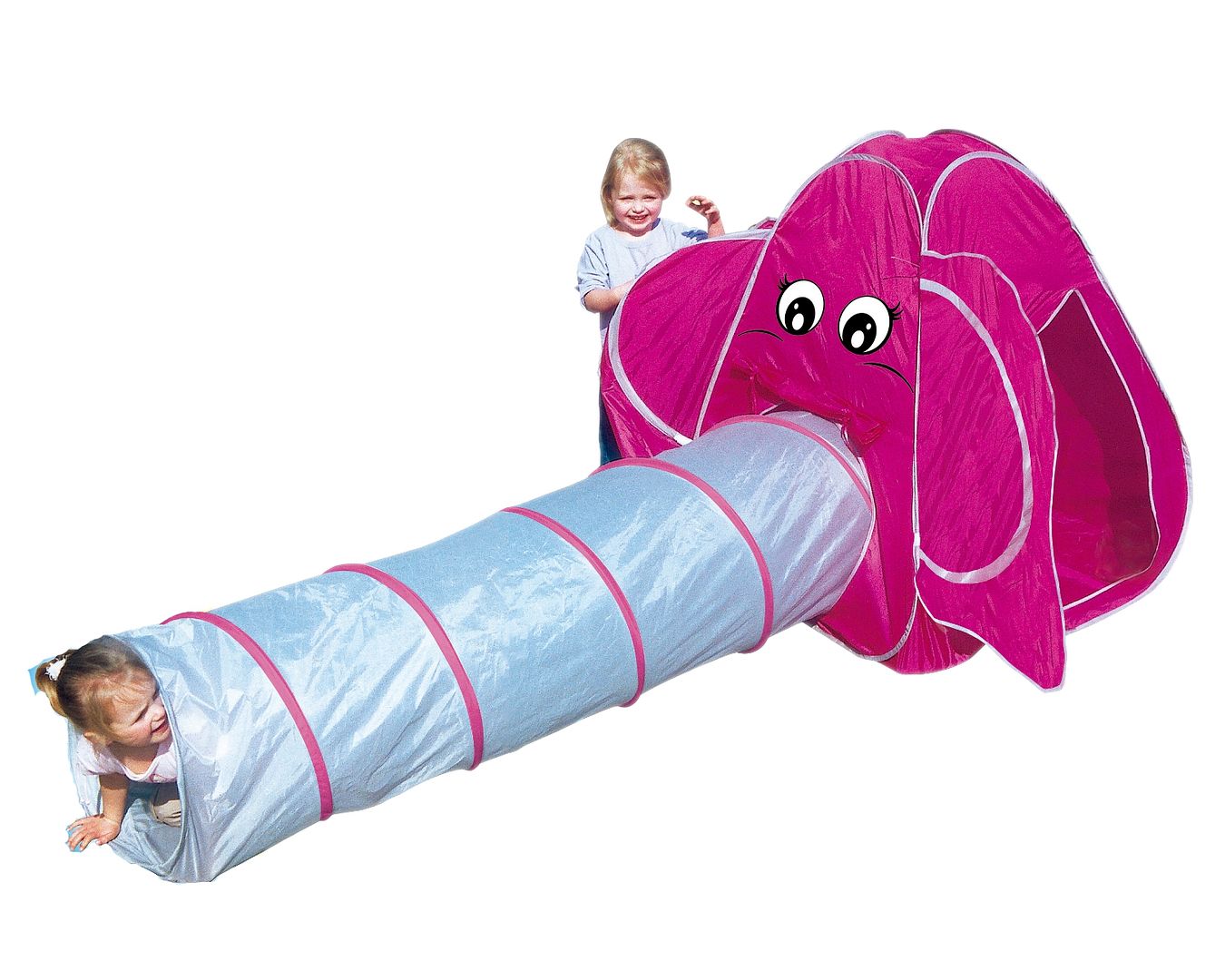 POCO DIVO Long Nose Elephant Tent 2pc Children Play Tunnel Pop-up Toy Dome Kids Animal Discovery