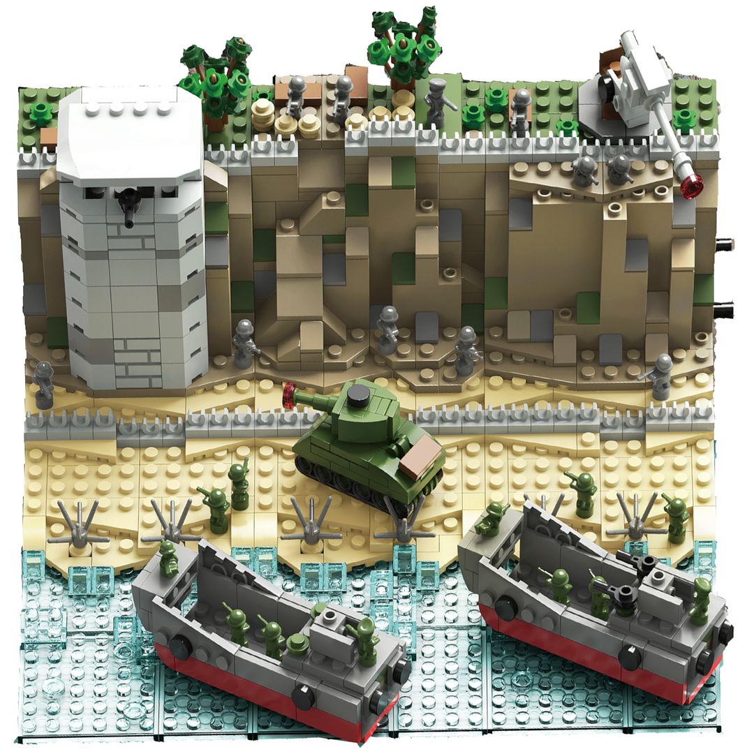 POCO DIVO Omaha Beach D-Day Normandy Landings WWII Collection Toy Building Brick Set, 723 pcs