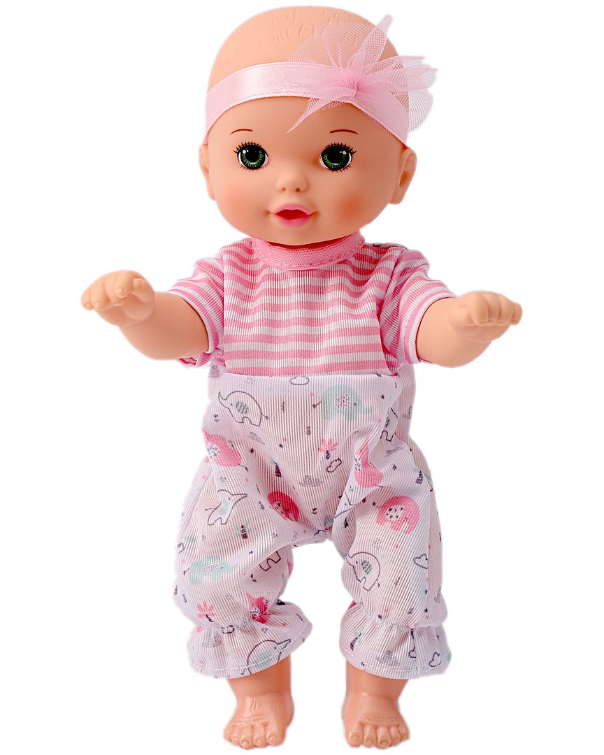 POCO DIVO Pink Headband Sweetie Cherub, 8-inch Toddler Girl Doll, Cute Newborn Infant Toy Baby with Romper Onesies