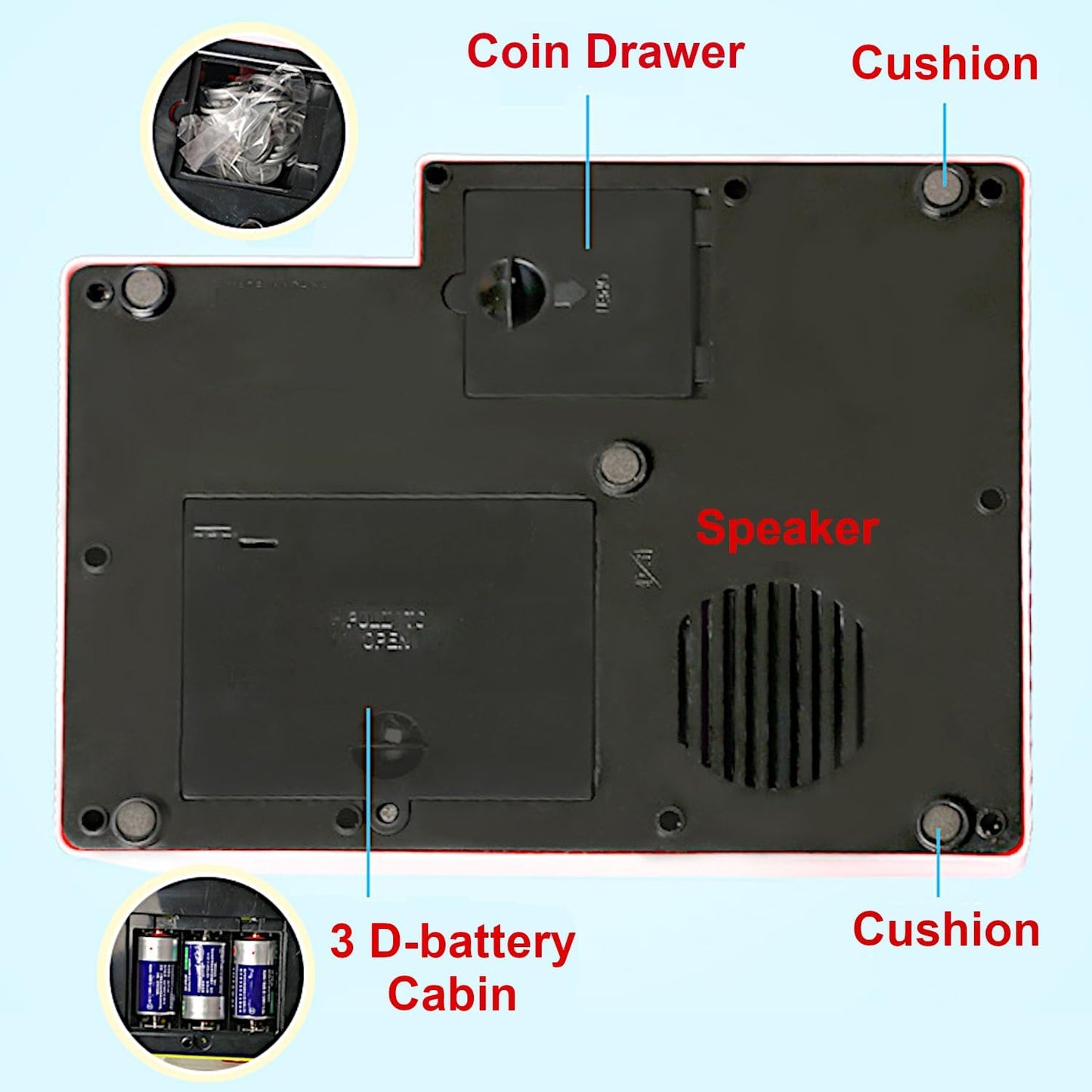 Classic Claw Machine Arcade Grabber, Plushies Gift Candy Prize Figures Capsules Dispenser, Adjustable Game Music Token Slot Play, Battery USB Power Treats Crane, Kids Boys Girls Vending Toy