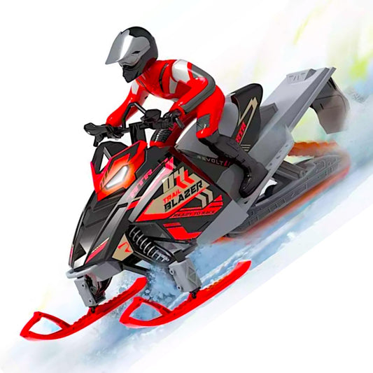 Trail Blazer Snowmobile, 19” RC Tracked Snow Motorcycle Skimobile, 1/6 Racing Sports Motorbike, Dual Ski Snowboards Off-Road Sledge Motor Sled, Raido Control Tractor Rider Switchback Vehicle