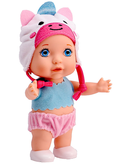 POCO DIVO Unicorn Baby Hat Cherub Doll, 6-inch Cute Toddler Girls Boys with Cartoon Beanie, Happy Newborn Infant Toy Kid wear Animal Cap